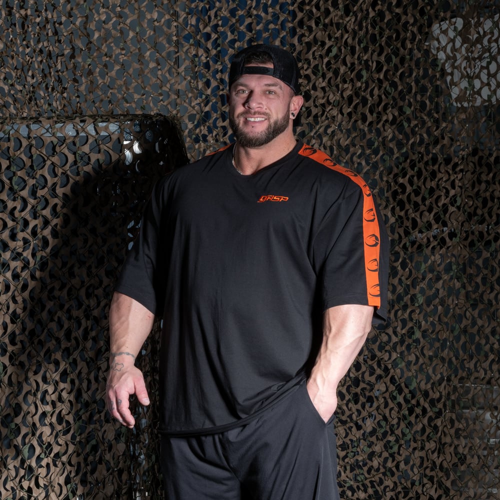 GASP Track Iron Tee Black/Flame